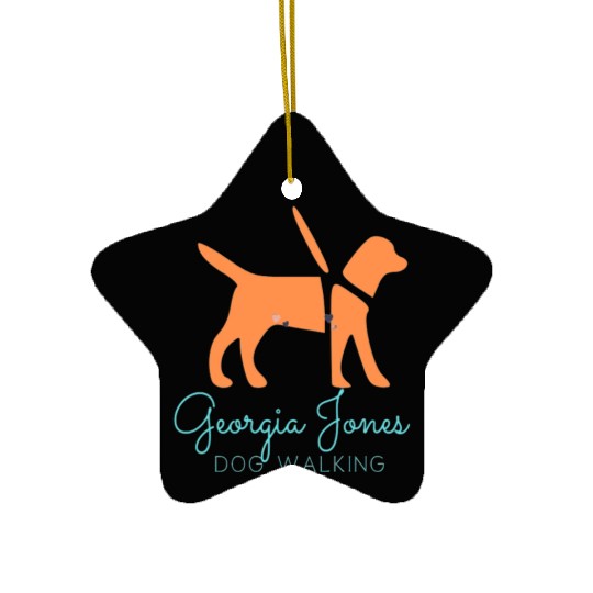 GEORGIA JONES DOG WALKING TESHIRT Ceramic Ornaments