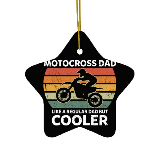 Retro Motocross Dad Like A Regular Dad But Cooler Ceramic Ornaments