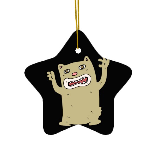 funny catzilla, cat lover Ceramic Ornaments