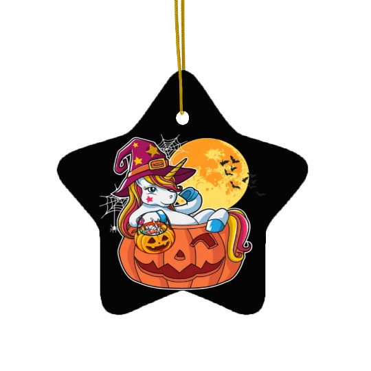 Halloween Unicorn Pony Trick Or Treat Halloween Ceramic Ornaments