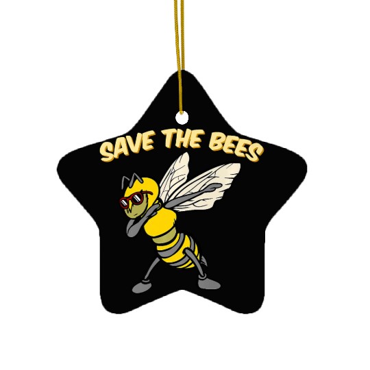 Save The Bees Ceramic Ornaments Dabbing Bumblebee Bee Earth Pl