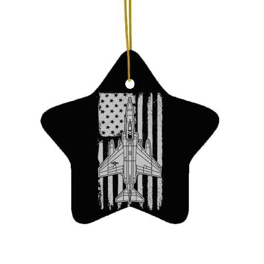 F-4 Phantom Fighter Jet Airplane American Flag F4 Ceramic Ornaments