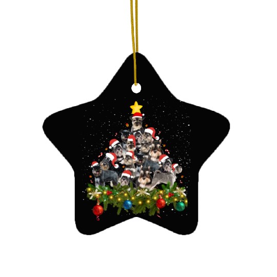 Schnauzer Dogs Tree Christmas Sweater Xmas Pet Dog Ceramic Ornaments