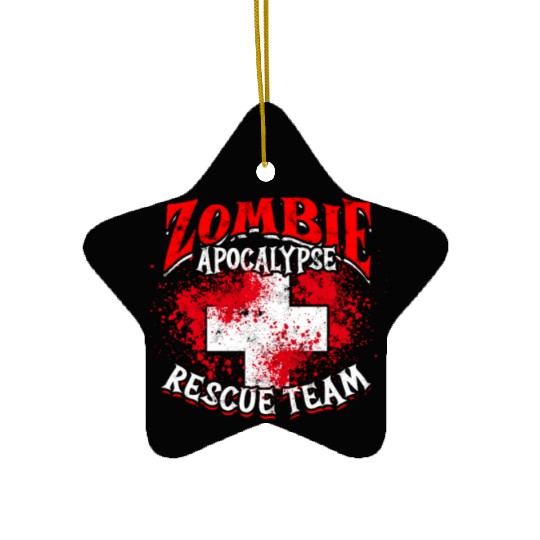 Zombie Apocalypse Rescue Team - trick or treat Ceramic Ornaments