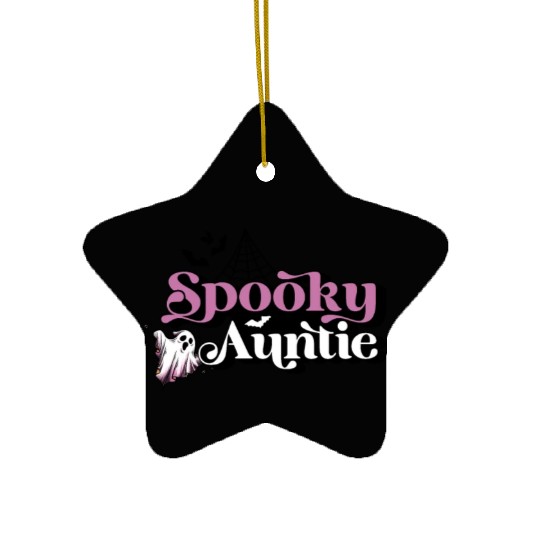 Cute Spooky Auntie Halloween Aunt Ceramic Ornaments