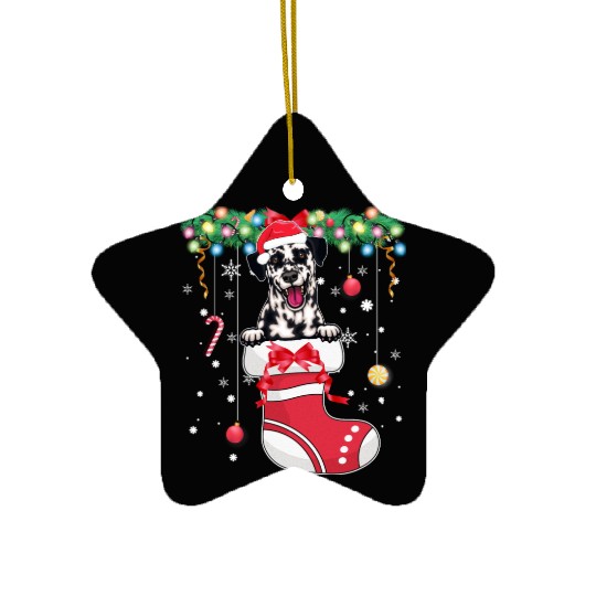 Dalmatian Dog Lover Christmas - Dog Christmas Stoc Ceramic Ornaments