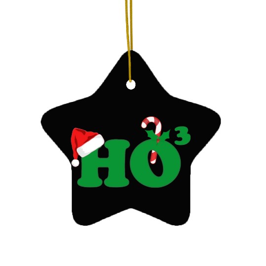 Ho Ho Ho Cubed Christmas Math Ceramic Ornaments