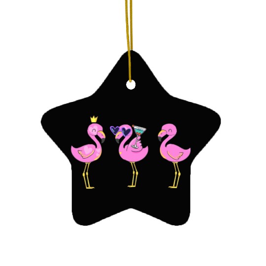 Friends Cocktail Flamingo Lover Ceramic Ornaments