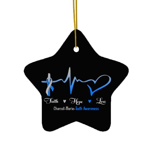 Faith Hope Love Charcot Marie Tooth Awareness Ceramic Ornaments
