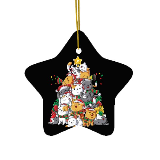 Cat Christmas Tree Meowy Catmas Xmas Kids Girls Ceramic Ornaments