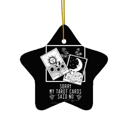 Gothic Moon Sun Tarot Card Said No Halloween Ceramic Ornaments