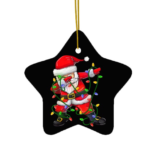 Dabbing Santa Ceramic Ornaments for Boys Girls Christmas Tree