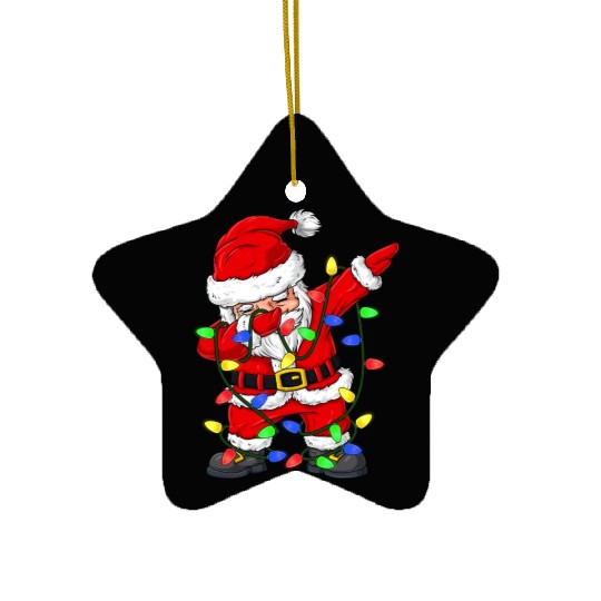Dabbing Santa Claus Christmas Tree Lights Boys Kid Ceramic Ornaments