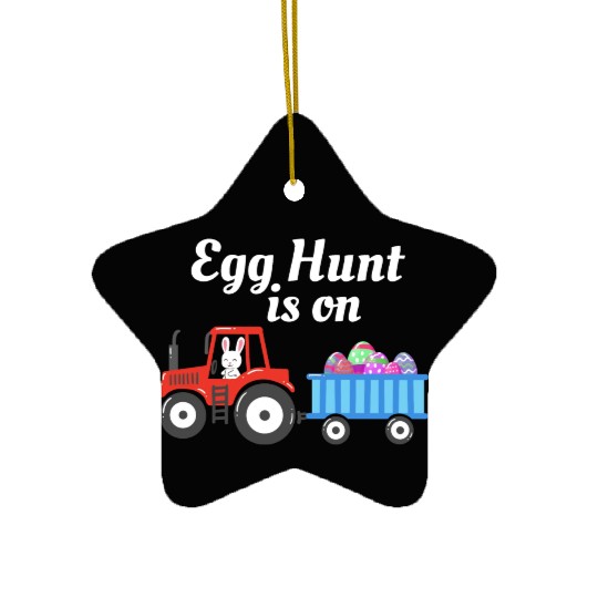 Egg Hunt is On Easter Sunday Christian Holiday Ceramic Ornaments