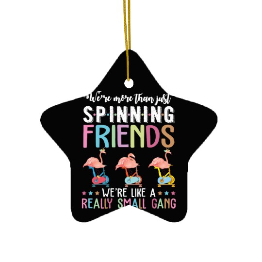 More Than Snpinning Friends Flamingos Cycling Ceramic Ornaments