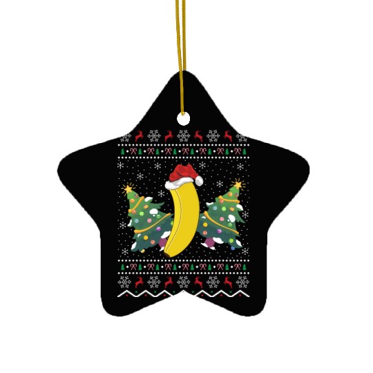 Banana Lover Xmas Gift Ugly Banana Christmas Ceramic Ornaments
