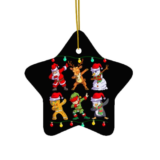 Christmas Dabbing Santa Elf De Friends Xmas Ceramic Ornaments
