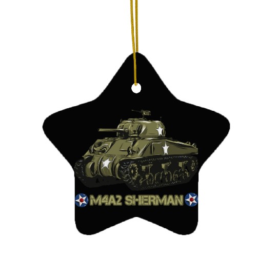 World War 2 American Tank M4A2 Sherman Ceramic Ornaments