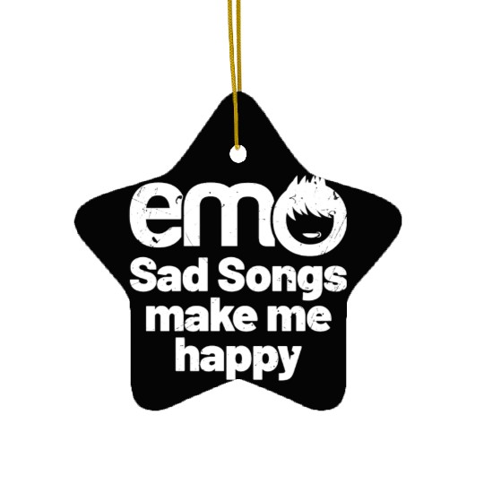 emo - Sad songs make me Happy | Emo clothes | Emoc Ceramic Ornaments