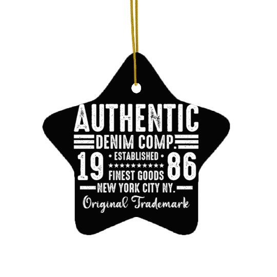 New York City Born In 1986 Vintage Birthday Ceramic Ornaments