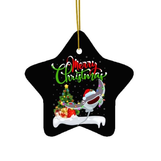 Stingray Fish Lover Xmas Lighting Christmas Ceramic Ornaments