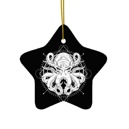 Animal Water Ocean Sea Retro Lover Octopus Vintage Ceramic Ornaments