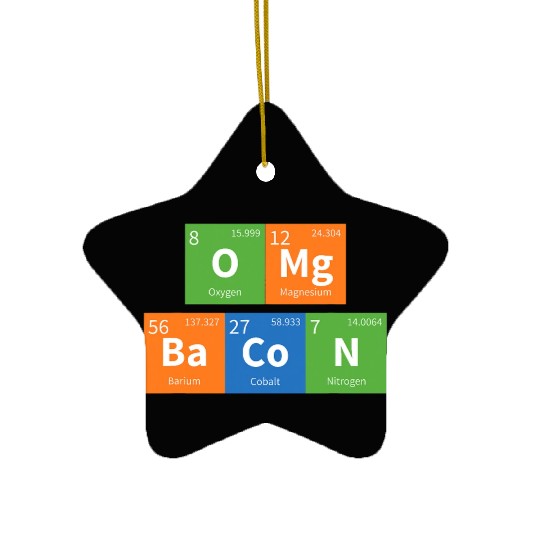 OMG Bacon Science Periodic Table Ceramic Ornaments