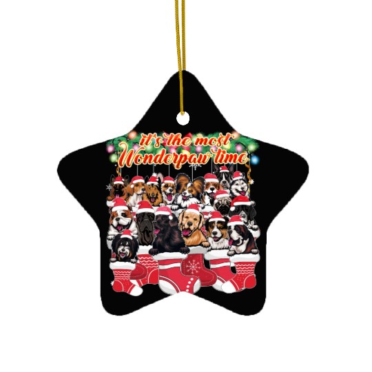 Cute Dog Breeds Christmas Dog Lover Ceramic Ornaments