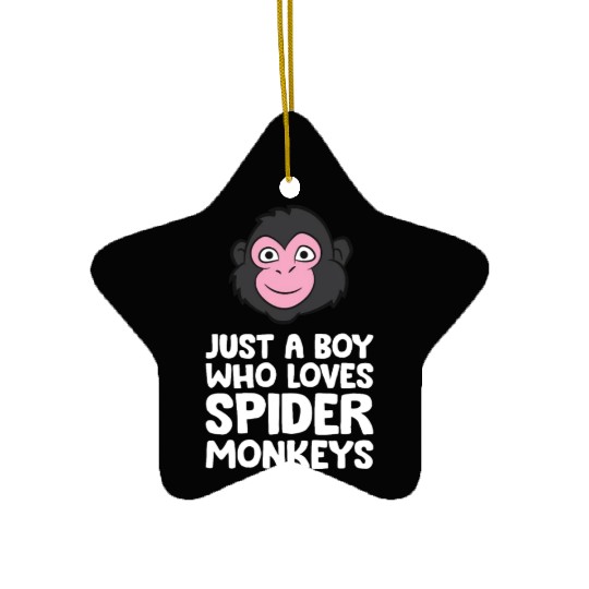 Just a Boy Who Loves Spider Monkeys Ceramic Ornaments
