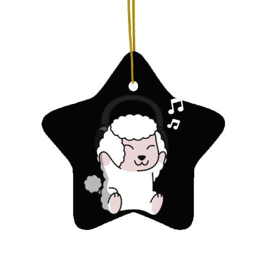 Music Lover Poodle Ceramic Ornaments