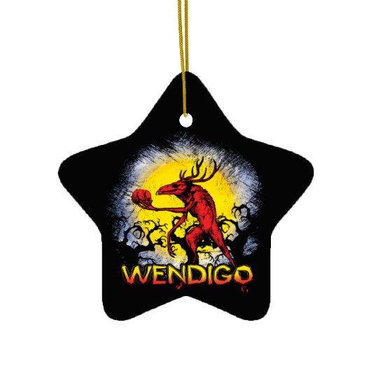 Folk Creature Wendigo Forest Halloween Cryptid Ceramic Ornaments