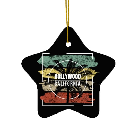 Hollywood California Vacation Souvenir Ceramic Ornaments