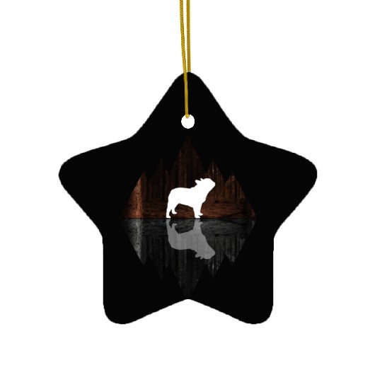 French Bulldog abstract - Geometry Dog Triangle Ceramic Ornaments