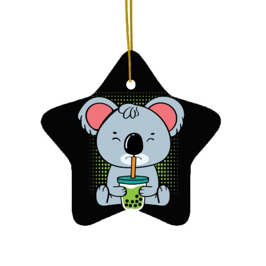 Koala Bubble Tea Foodie Gift Ceramic Ornaments