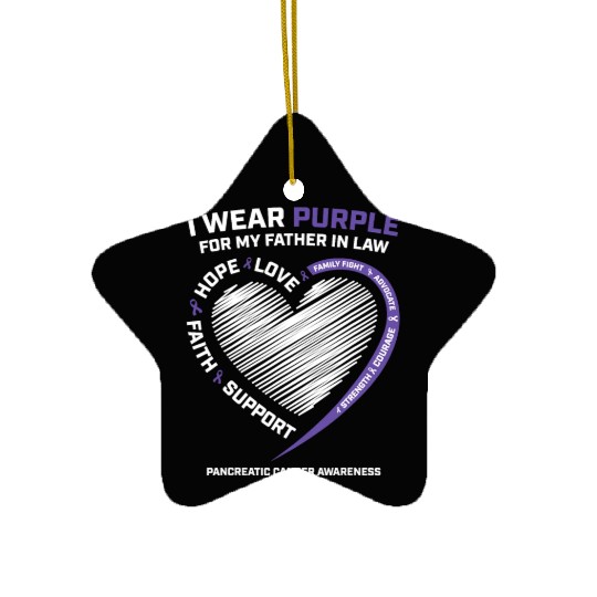 Dad I Wear Purple Father In Law Pancreatic Cancer Ceramic Ornaments