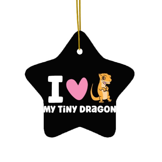 I Love My Tiny Dragon Reptile Pet Crested Gecko Ceramic Ornaments