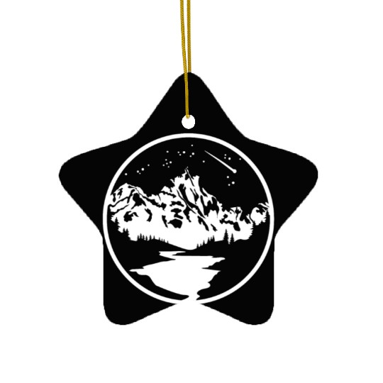 Nature Lover Midnight Sky Hiking Camping Outdoor Ceramic Ornaments