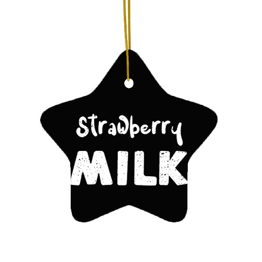 Strawberry Milk - Cow Ceramic Ornaments
