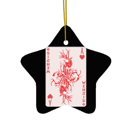 Folk Creature Wendigo Card Halloween Cryptid Ceramic Ornaments