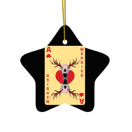 Folk Creature Card Wendigo Halloween Cryptid Ceramic Ornaments