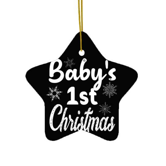 Baby's 1st Christmas, Babys First Christmas, White Ceramic Ornaments