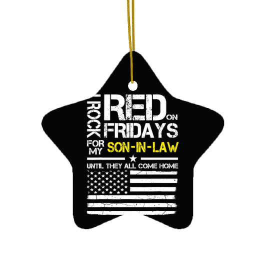 Red Friday Father In Law Gift Wear Red For My Son Ceramic Ornaments