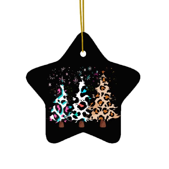 Christmas trees, Leopard Christmas Trees, Winter Ceramic Ornaments