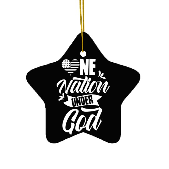 One Nation Under God America USA American US Ceramic Ornaments
