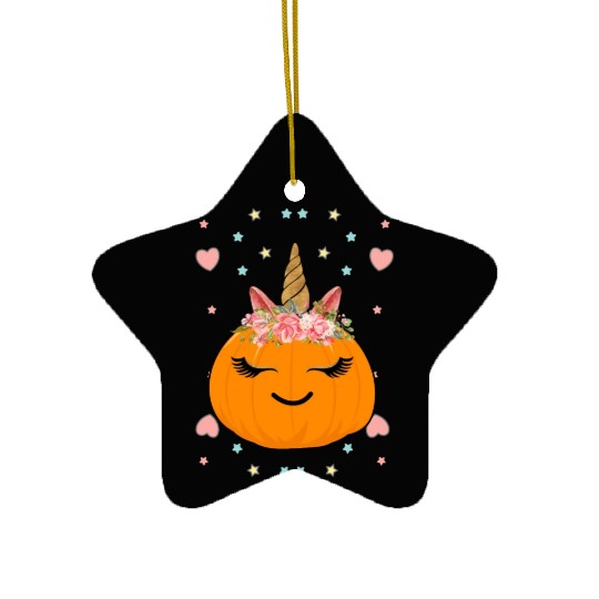 Cute Unicorn Pumpkin - Halloween Ceramic Ornaments