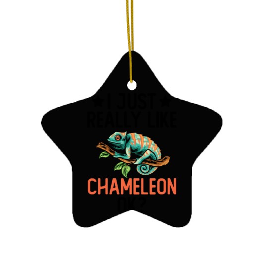 I Just Really Like Chameleon Lizard Reptile Pet Ceramic Ornaments