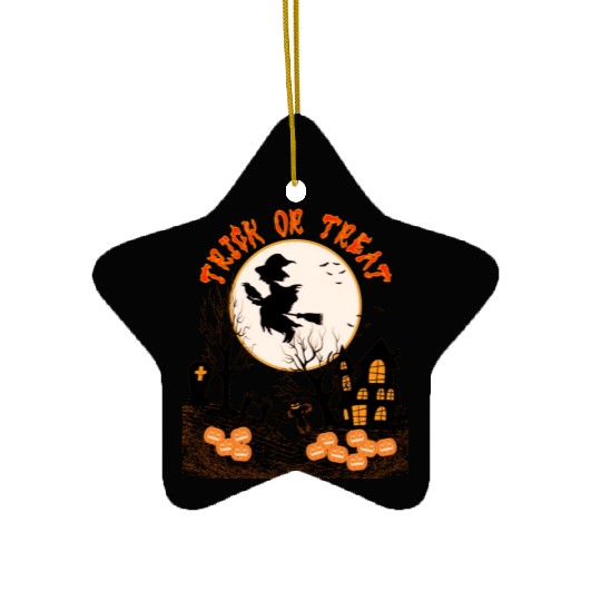 HAPPY HALLOWEEN TRICK OR TREAT Ceramic Ornaments
