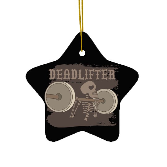 Halloween Train Hard Fitness Deadlift Skeleton Ceramic Ornaments