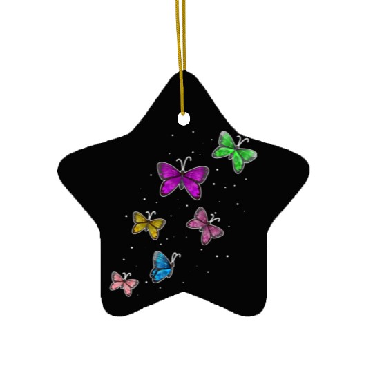 Colourful Butterflies Garden Women Butterfly Ceramic Ornaments