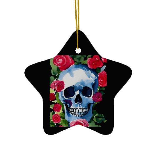 Skull and Roses - Garden Of Roses Ceramic Ornaments